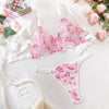 Blue Embroidered Bra Low-cut Sexy Lingerie With Steel Ring